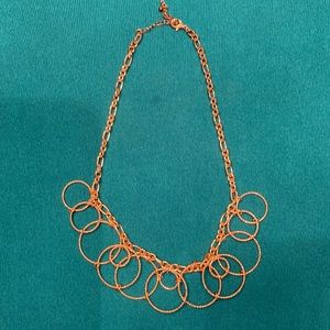Gold sea of circles. 18” statement necklace.